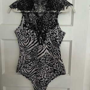Elegant Zebra Print Bodysuit